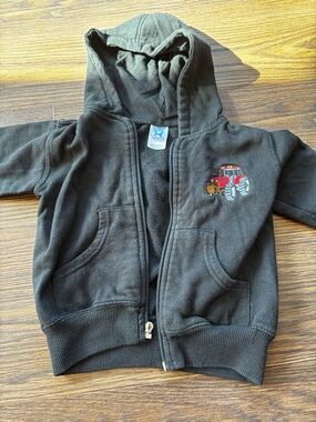 Rabbit Skins Black Kids Hoodie with Red Tractor Embroidery